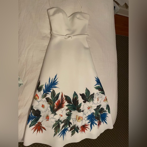 Badgley Mischka Floral Strapless Scuba Dress - Picture 8 of 9